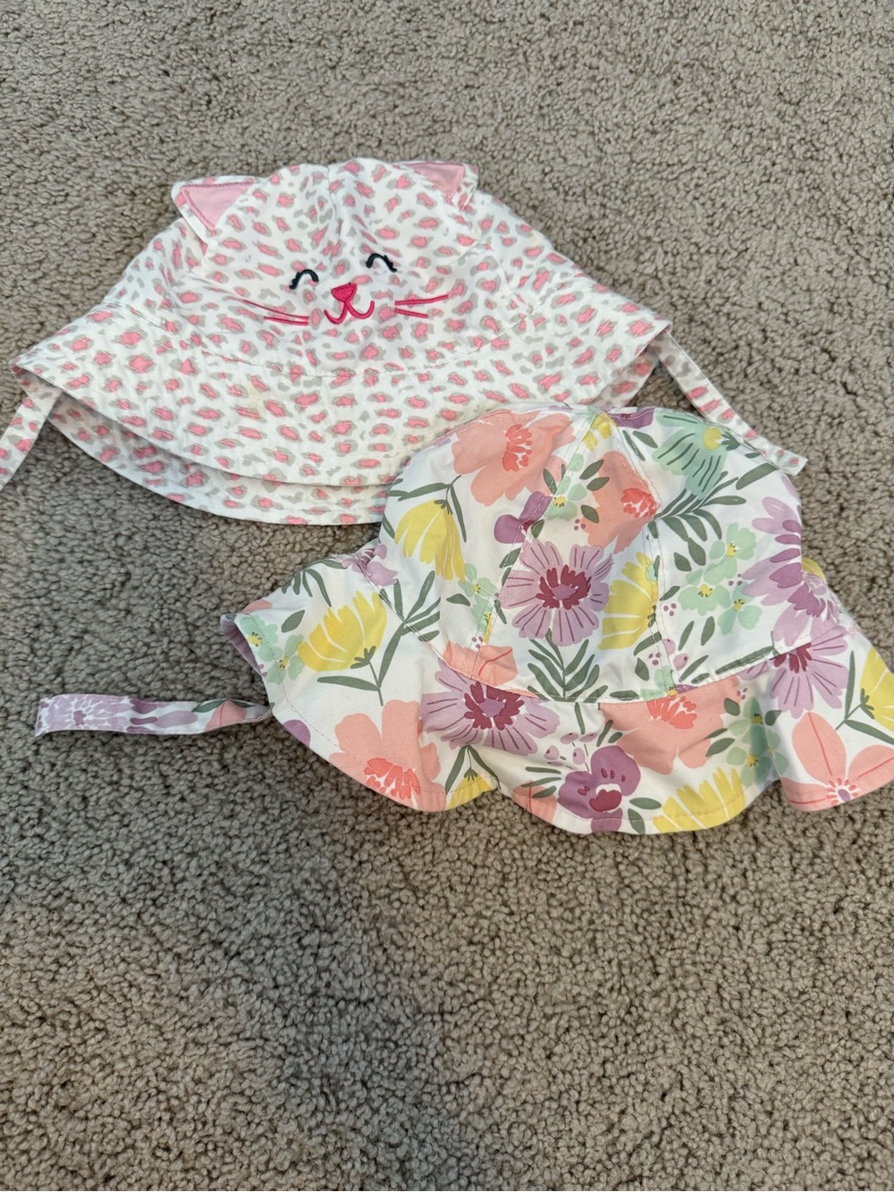 Kid’s Pink Floral & Kitty Sun Hats